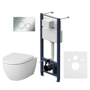 AM.PM Комплект инсталляция с клав Pro L глянц хром с подвесным унитазом Awe с сид м/лифт