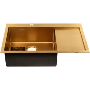 Мойка D7851HG-R MELANA ProfLine 3,0/220 ЗОЛОТО врезная  правая