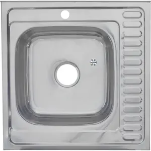 Мойка 6060 L/R  MELANA 0,6/160 декор/полированная  накладная  с сифоном