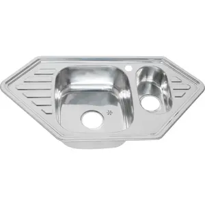 Мойка 9550C MELANA 0,8/180 1,5-я чаша врезная  с сифоном