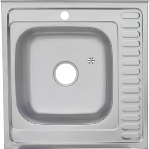 Мойка 6060 L/R MELANA 0,8/180 декор/полированная  накладная  с сифоном