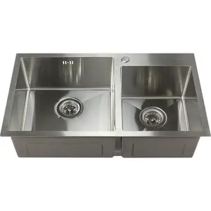 Мойка S8045H MELANA ProfLine 3,0/220 САТИН 2-я чаша, врезная