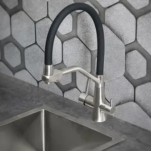 Смеситель д/кухни с гибким изливом и фильтром питьевой воды MELANA UNIQUI MLN-610701