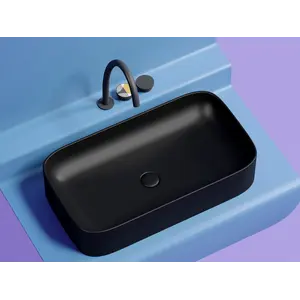 Умывальник чаша Ceramica Nova накладная (Черный Матовый) Element 705*380*150 мм