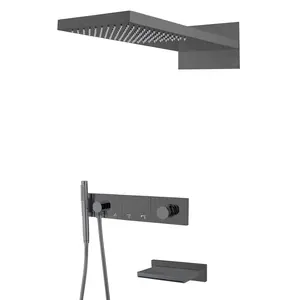 Встраиваемая  душевая система  Boheme ZODIAC 132-2-SGM антрацит