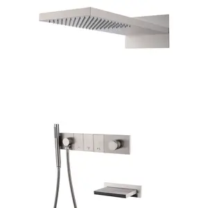 Встраиваемая  душевая система Boheme ZODIAC 132-2-NB сталь