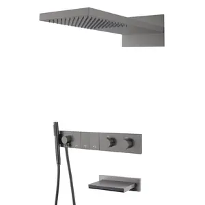 Встраиваемая  душевая система Boheme ZODIAC 133-2-GM антрацит