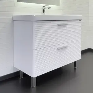 Тумба-умывальник Comforty Танжер-90Н белая матовая с раковиной Comforty 4490