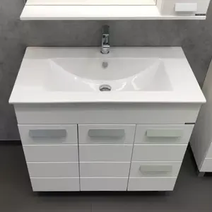 COMFORTY. Тумба-умывальник "Модена М-60/75/90" белая матовая  с раковиной Quadro