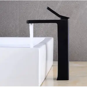 Смеситель для накладной раковины ACWEN 2201В черный матовый