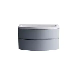 Тумба подвесная с раковиной Astra-Form Венеция 2.0 с 2 ящиками  серо-голубой матовый