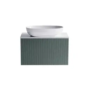 Тумба подвесная с раковиной на столешнице Astra-Form М-40 Slim с 1 ящиком зеленый  матовый
