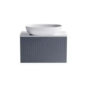 Тумба подвесная с раковиной на столешнице Astra-Form М-40 Slim с 1 ящиком серо-голубой матовый