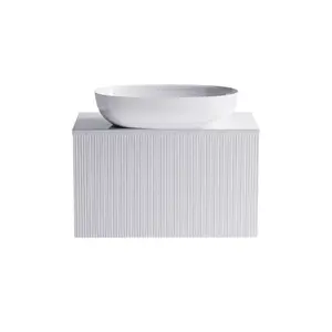 Тумба подвесная с раковиной на столешнице Astra-Form М-40 Slim с 1 ящиком белый матовый