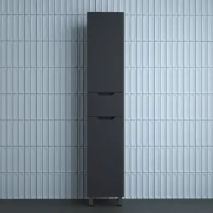 Пенал Style line "Остин" 36 см напольный 1 ящик графит эмаль PLUS