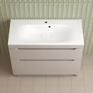 Тумба напольная Style line "Остин" с раковиной Фортуна 2 ящ крем эмаль PLUS