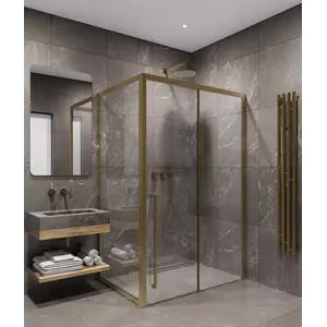 Timo душевое ограждение  TDSS-/17C-8L/R, раздвиж , проф матовое золото