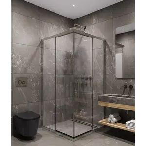 Timo Душевой угол TKSS-90-100/13C-8, раздвиж , проф никель, стекло проз 8 мм