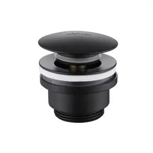 Донный клапан ABBER AF0011B без перелива, клик-клак, черный матовый