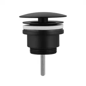 Донный клапан ABBER AF0012B без перелива, фиксированный, черный матовый