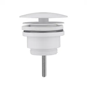 Донный клапан ABBER AF0012W без перелива, фиксированный, белый