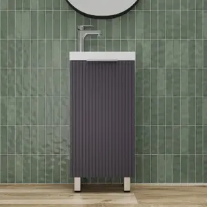 Тумба напольная/унив  "СОЛО" с раковиной  (Como 40) Графит Нубук