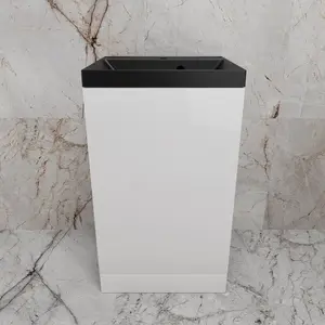 Тумба напольная "МОНО 50" с раковиной ASTI 50, белый глянец