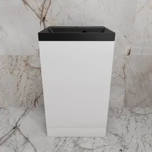 Тумба напольная "МОНО 50" с раковиной ASTI 50, белый софт