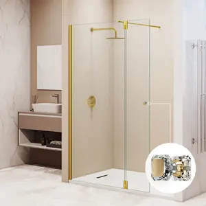 Душевая перегородка RGW WA-054Gb (WA-010Gb + Z-072Gb) прозрачное/золото