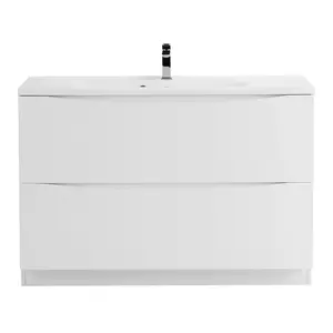 Тумба напольная с белой/черной раковиной BelBagno MARINO Bianco Lucido