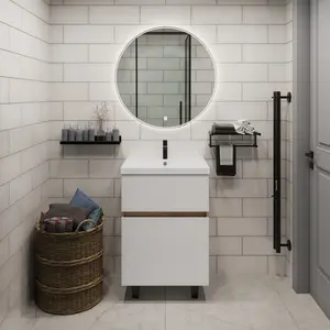 Тумба напольная 1Marka Aris  2ящика,  дуб вотан/белый глянец