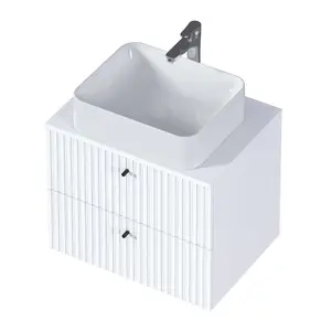 Тумба подвесная 1Marka Desire  2ящика монолит айсберг/найт/эмаль белая