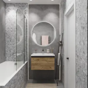 Тумба подвесная 1Marka Aris mini  1ящик, антрацит/дуб крафт золотой