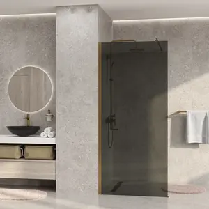 Душевая перегородка WasserKRAFT Rur 30W BG-TG тонирован/мат. золото