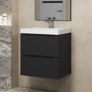 Тумба подвесная  Uperwood Tanos черная матовая