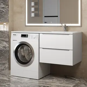 Тумба под стиральную машину подвесная Uperwood Tanos 60х50 см, белая