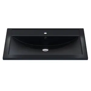 Раковина для ванной кварцевая Uperwood Foster Quartz черная матовая (уголь)