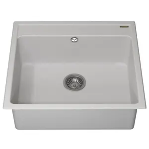 Кухонная мойка из искусственного камня Uperwood UPD-104, прямоугольная, цвет туман