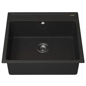 Кухонная мойка из искусственного камня Uperwood UPD-104, прямоугольная, цвет уголь