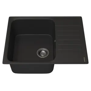 Кухонная мойка из искусственного камня Uperwood UPD-202, прямоугольная, цвет уголь