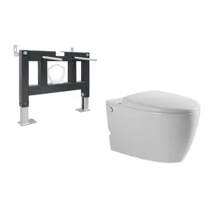 Комплект ABBER подвесной унитаз Bequem AC1107P белый с импульсным смывом с инсталляцией AC0101P