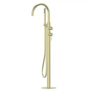 Смеситель ABBER Wasser Kreis 316 AF8115BG напольный для ванны, золото брашированное