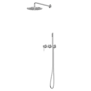 Душевая система ABBER Wasser Kreis 316 AF8118BST скрытого монтажа без излива, сталь брашированная