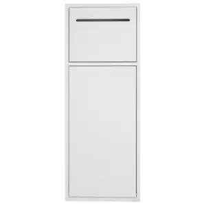 Скрытая настенная ниша из нержавеющей стали ABBER Nischen AN3008MW с корзиной и бумагодержателем, белая матовая