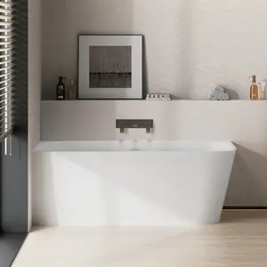 Ванна из искусственного камня ABBER Stein AS9680 L/R белая матовая