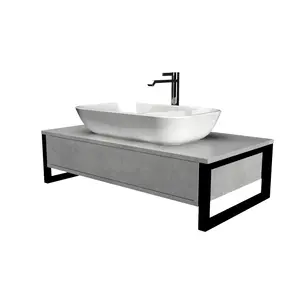 Тумба подвесная 1Marka GRUNGE LOFT бетон светлый