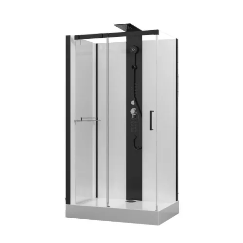 Душевые кабины и сауны: Душевая кабина Black&White G8708 без крыши 80х110 см прямоугольная 1 в магазине Акватория