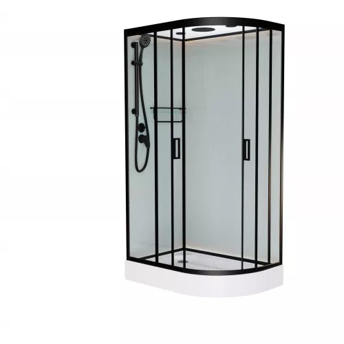 Душевые кабины и сауны: Душевая кабина Frank F412 L/R  Black  низкий поддон 1 в магазине Акватория