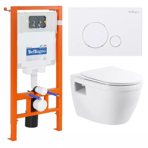 Санфаянс: Комплект 3 в 1 BelBagno BB070CHR/SC/BB002-80/BB014-SR-BIANCO 1 в магазине Акватория