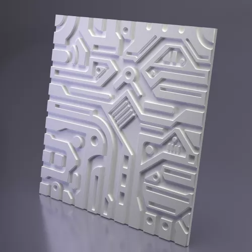 Строительные материалы: Панель гипсовая 3D ARTPOLE EX-MACHINA A //platinum/глянец/мат 1 в магазине Акватория